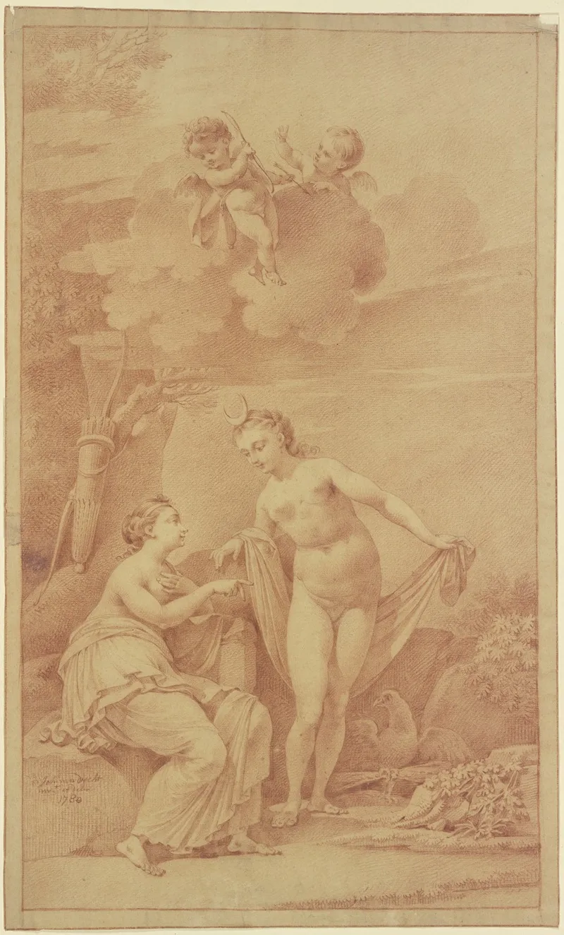 Jupiter In Der Gestalt Dianas Nahert Sich Kallisto Wall Art by Joannes van Dreght - High-Resolution Digital Print