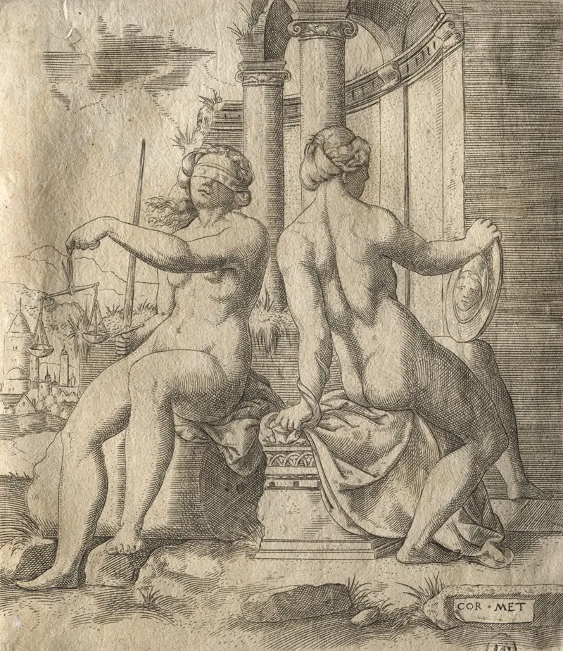 Justice And Prudence Wall Art by Cornelis Massys - High-Resolution Digital Print