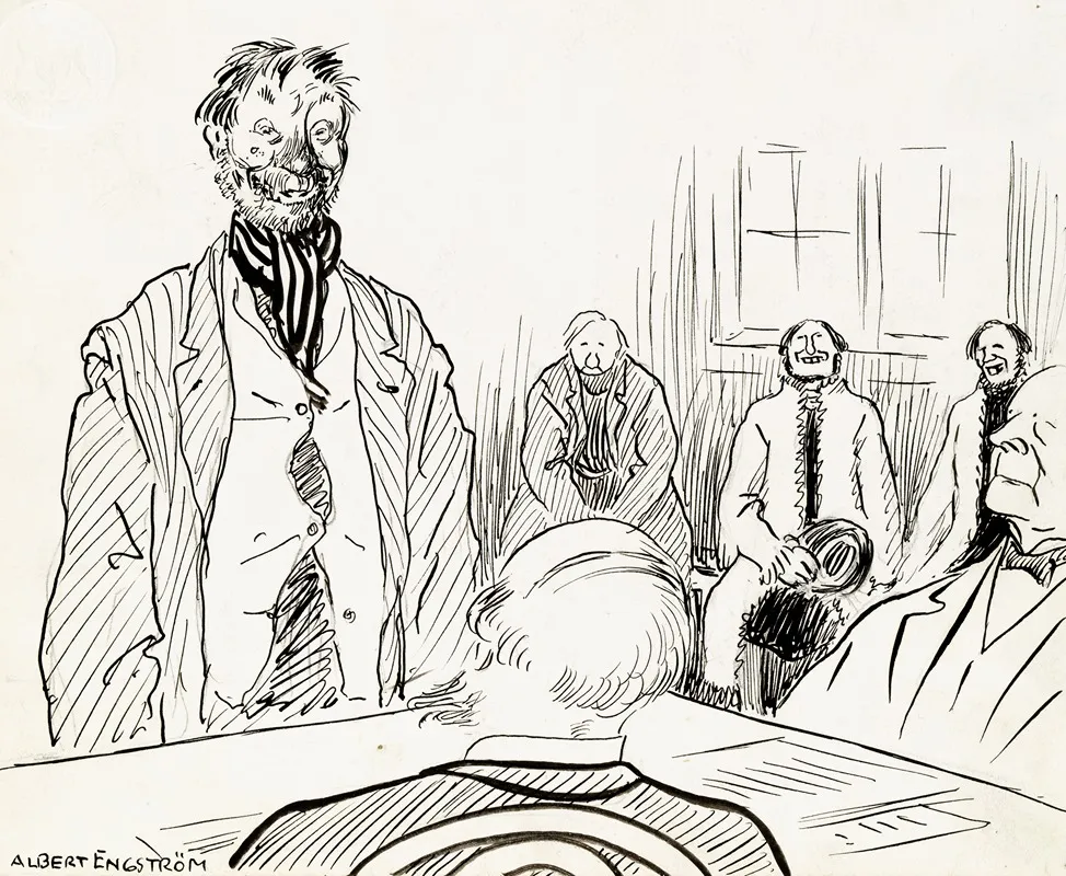 Justice Arvidson Wall Art by Albert Engström - High-Resolution Digital Print