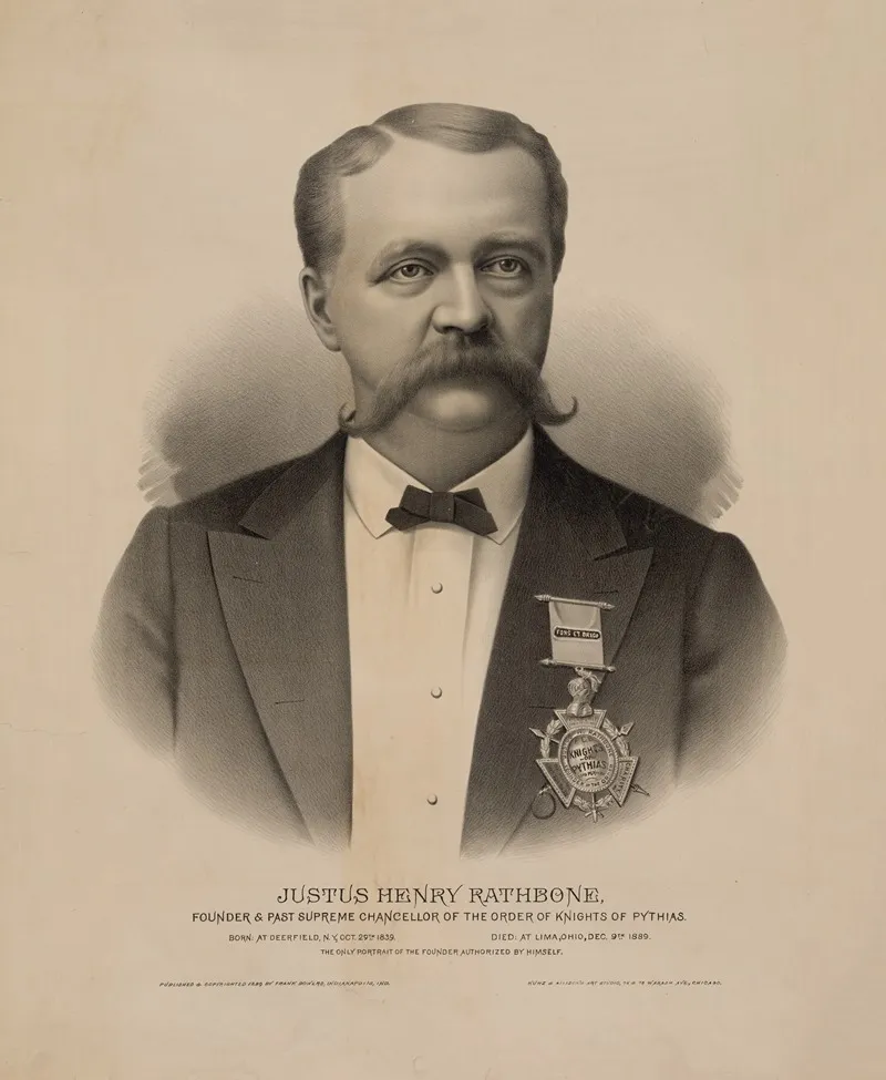 Justus Henry Rathbone Founder Past Supreme Chancellor Of The Order Of Knights Of Pythias Wall Art by Kurz &amp; Allison - High-Resolution Digital Print