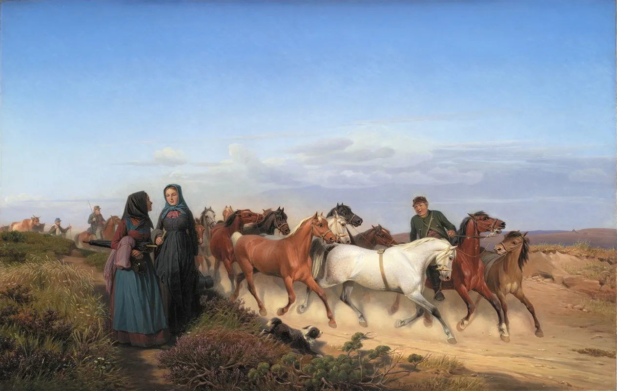 Jyske Farmers On Their Way Home From Market With Their Horses