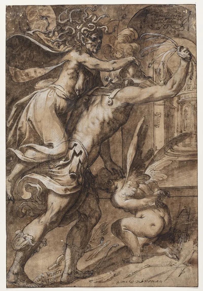 Kaerlighedens Tugtelse Mars Pisker Amor Forfulgt Af Vreden Wall Art by Camillo di Capelli - High-Resolution Digital Print