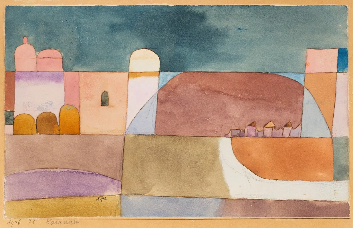 Kairuan Kairuan Mit Den Kamelen Und Dem Esel Wall Art by Paul Klee - High-Resolution Digital Print