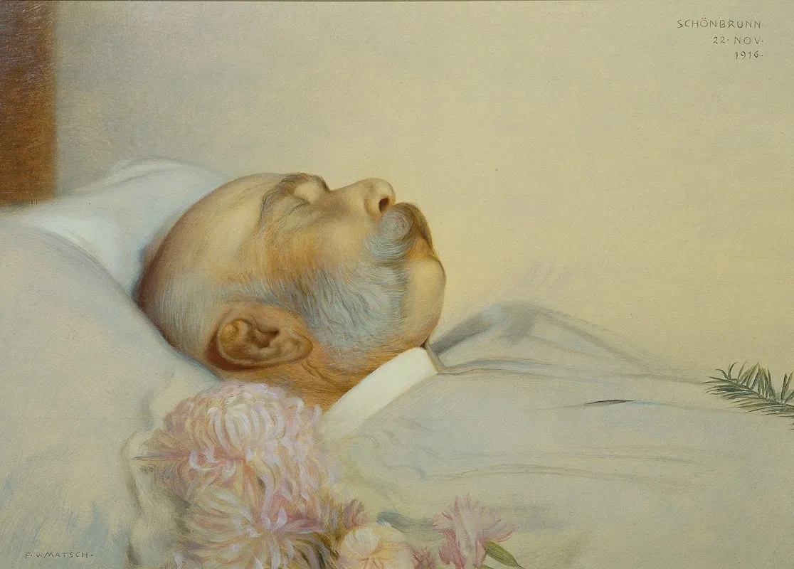 Kaiser Franz Joseph I Auf Dem Sterbebett Wall Art by Franz von Matsch - High-Resolution Digital Print