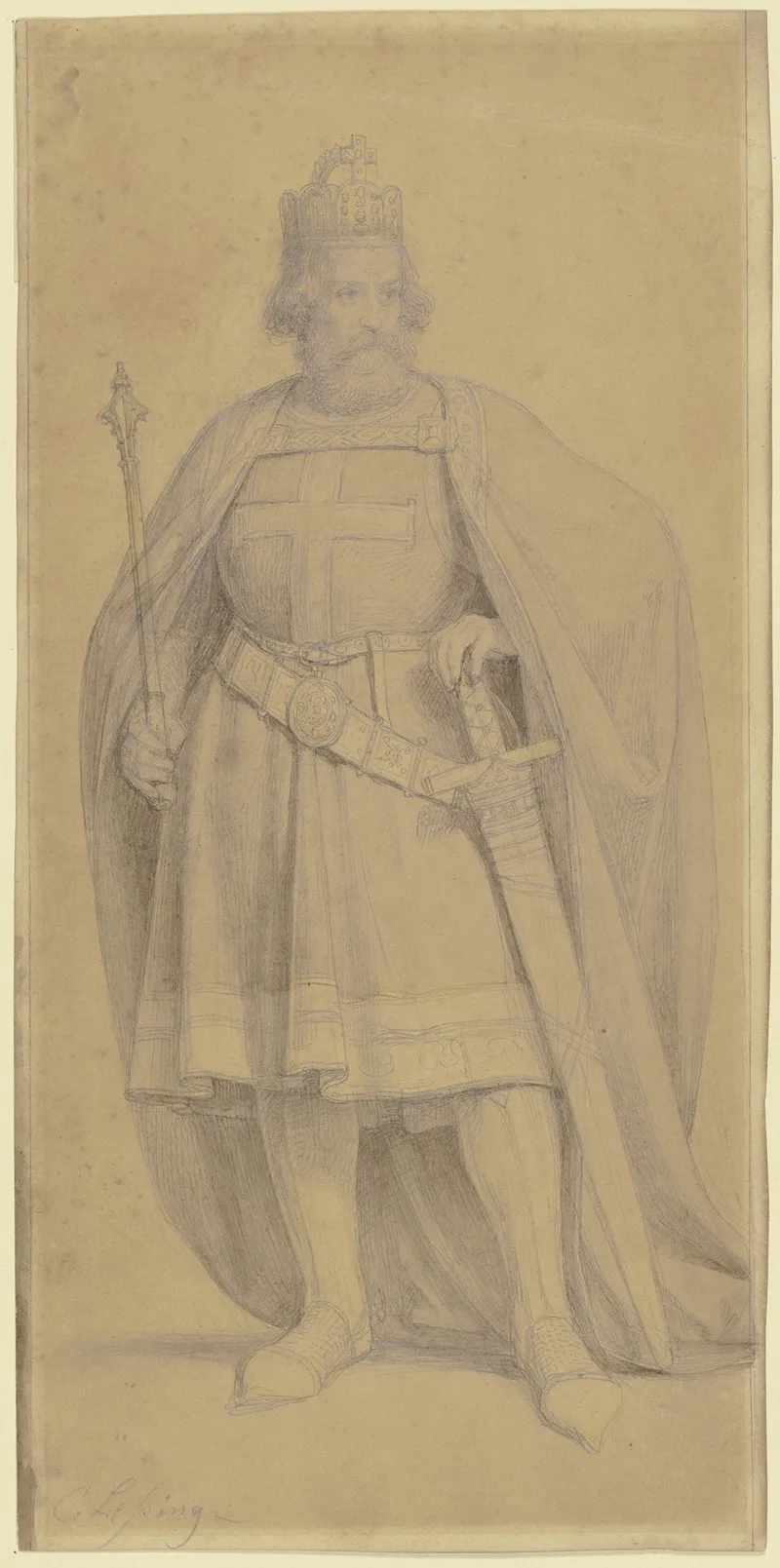 Kaiser Friedrich I Barbarossa Wall Art by Karl Friedrich Lessing - High-Resolution Digital Print