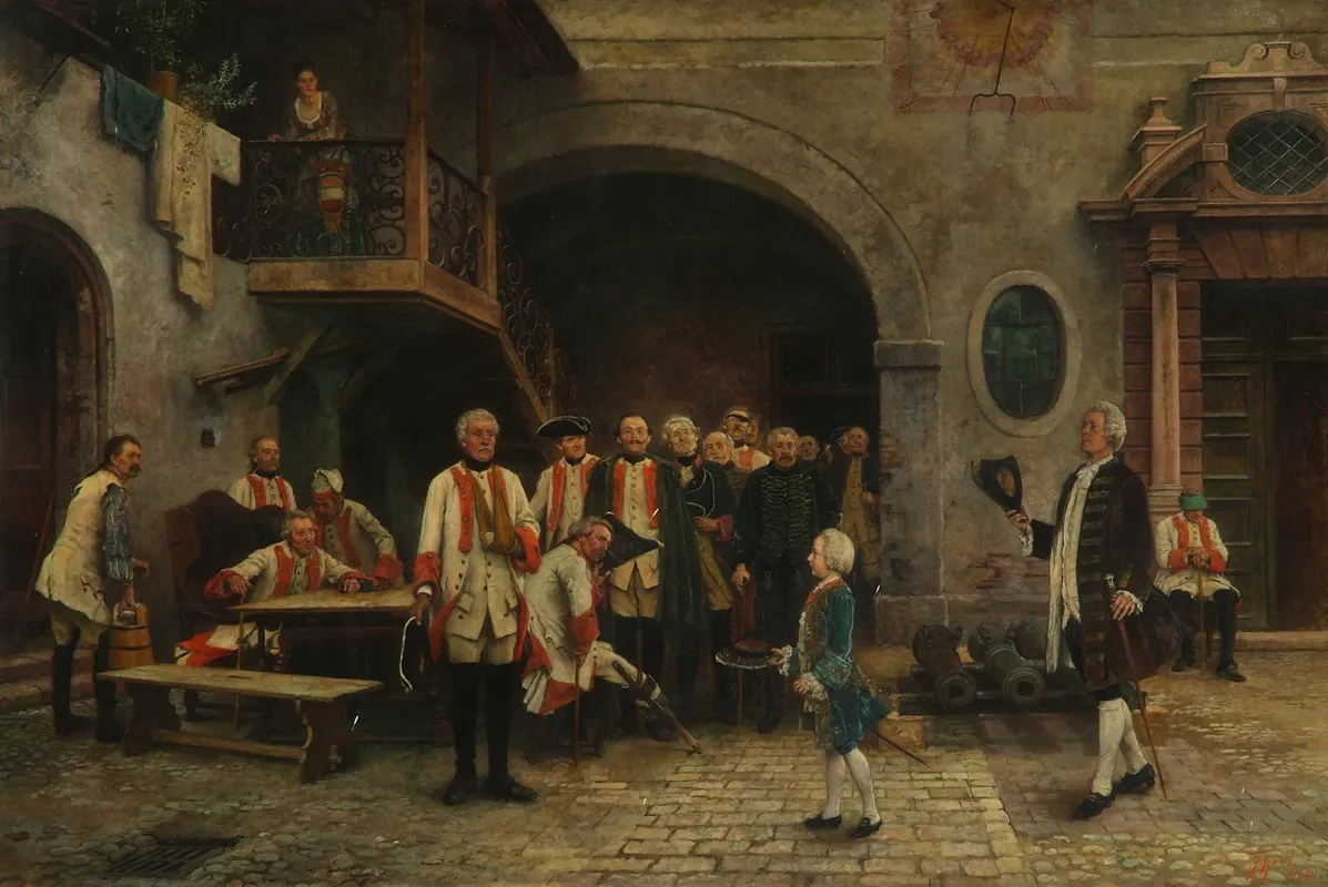 Kaiser Joseph Ii Als Knabe Bei Den Invaliden In Wien Wall Art by Gabriel von Hackl - High-Resolution Digital Print