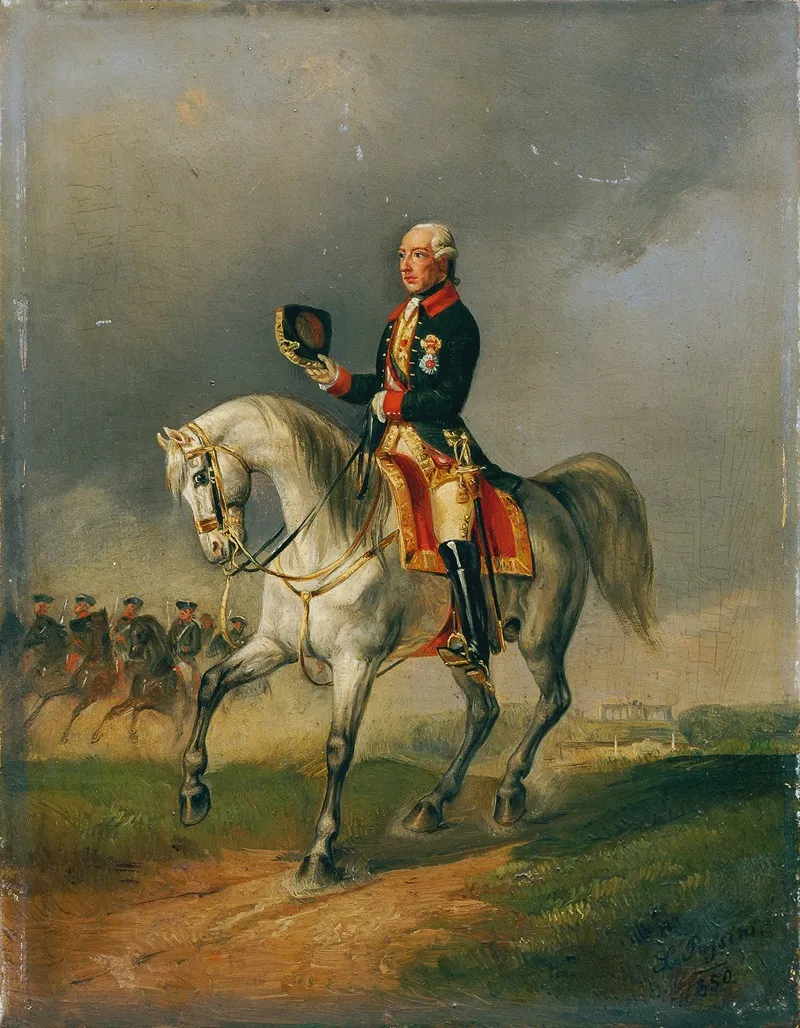 Kaiser Joseph Ii Reitend Wall Art by Ludwig Johann Passini - High-Resolution Digital Print