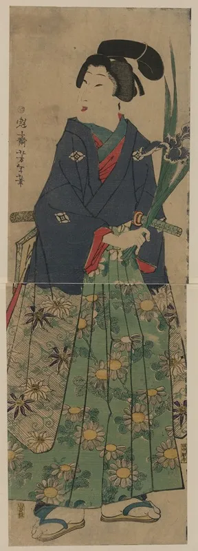 Kakitsubata O Matsu Wakashu Wall Art by Tsukioka Yoshitoshi - High-Resolution Digital Print