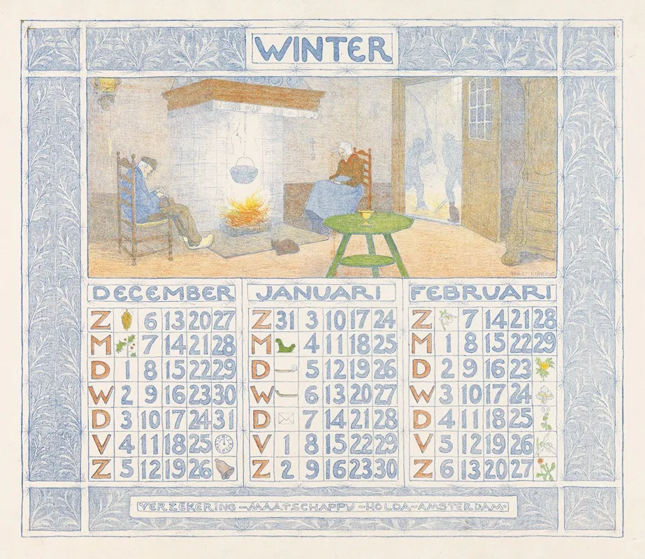 Kalender Voor 1903 1904 Van De Verzekering Maatschappij Holda In Amsterdam 2