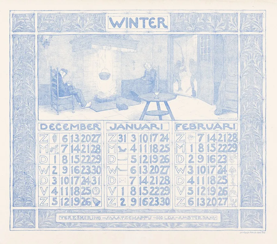 Kalender Voor 1903 1904 Van De Verzekering Maatschappij Holda In Amsterdam