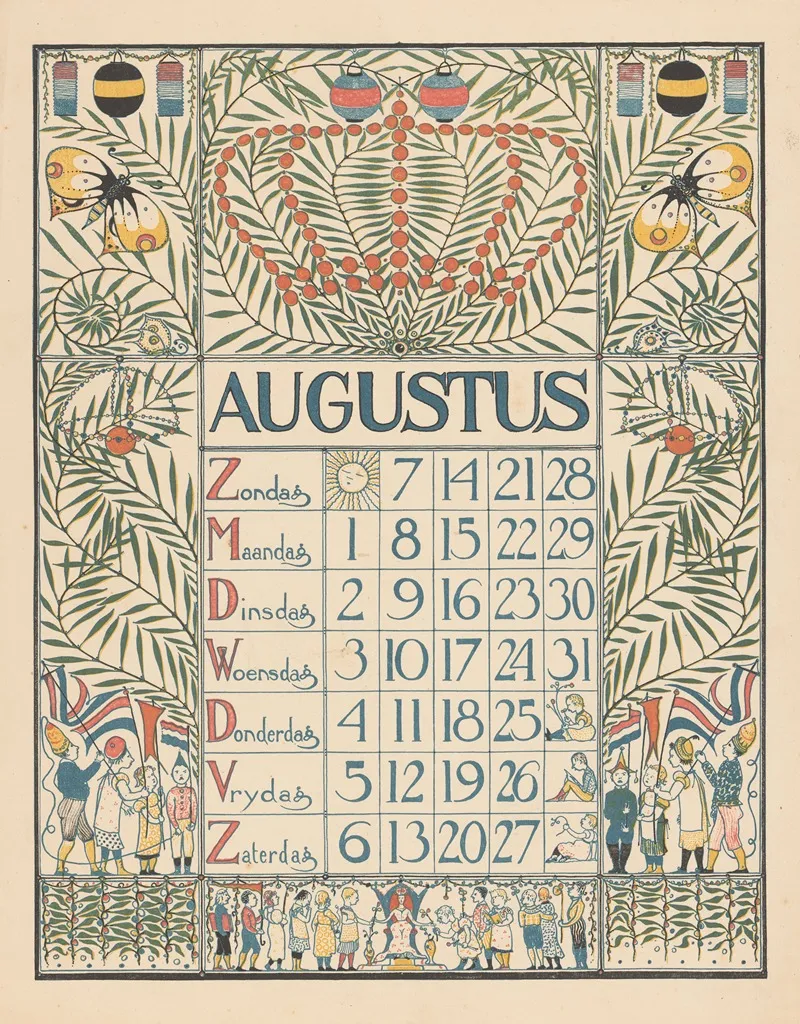 Kalender Voor Augustus 1898