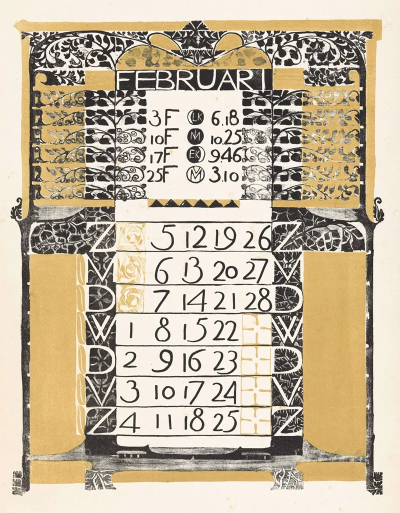 Kalenderblad Februari 1899