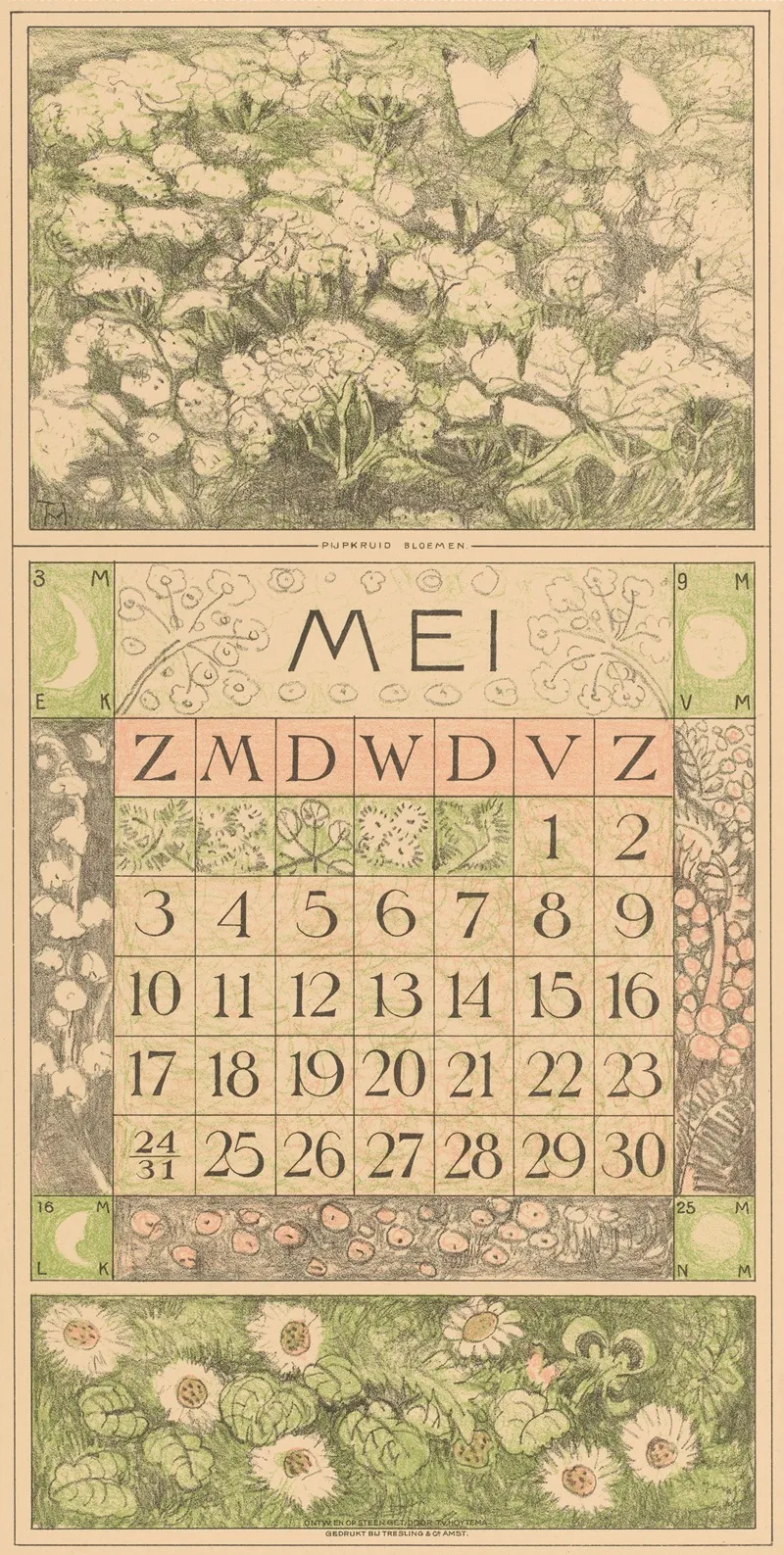 Kalenderblad Mei Met Dolle Kervel