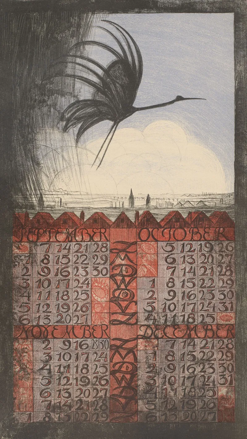 Kalenderblad Voor September Tot En Met December 1924 Wall Art by Leo Visser - High-Resolution Digital Print