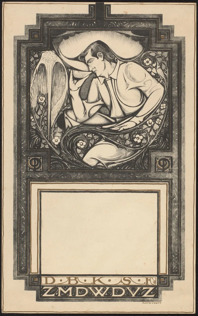 Kalenderschild Voor Een Kalender Voor 1919 Wall Art by Nicolaas van de Vecht - High-Resolution Digital Print