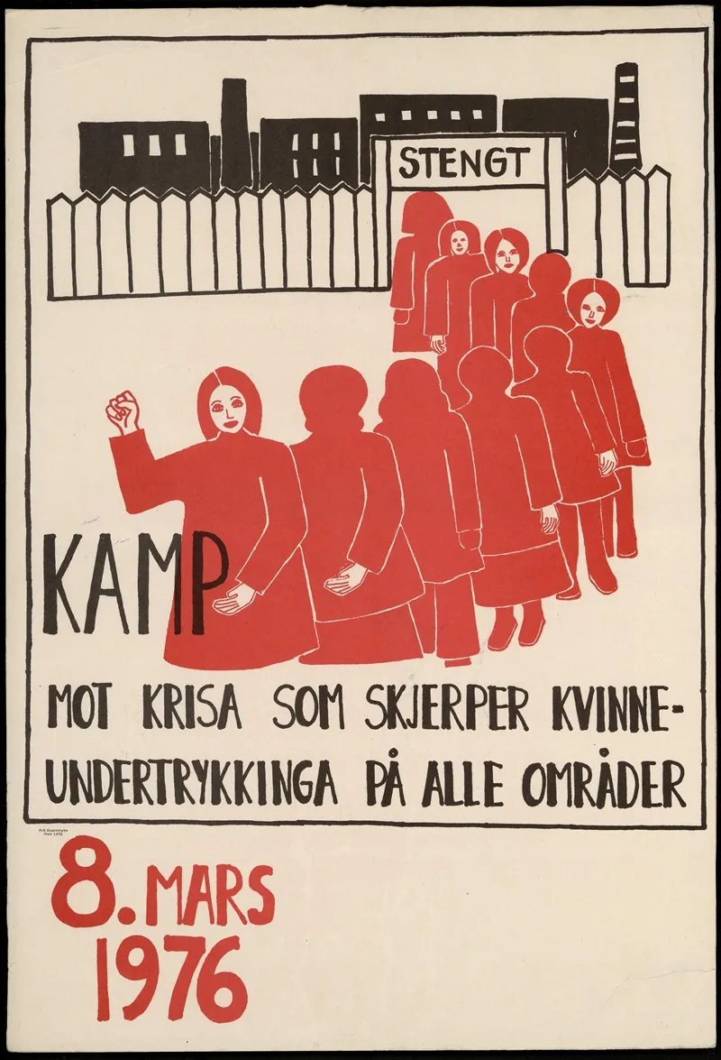 Kamp Mot Krisa Som Skjerper Kvinne Undertrykkinga Pa Alle Omrader Wall Art by Kvinnefronten (The Women's Front) - High-Resolution Digital Print