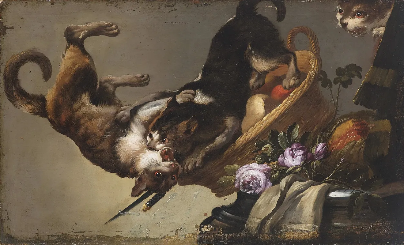 Kampfende Katzen