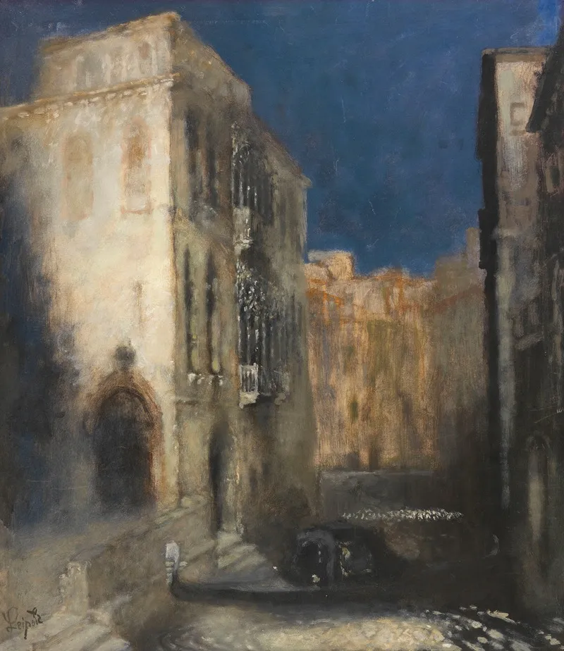 Kanal In Venedig Bei Mondschein Wall Art by Karl Leipold - High-Resolution Digital Print