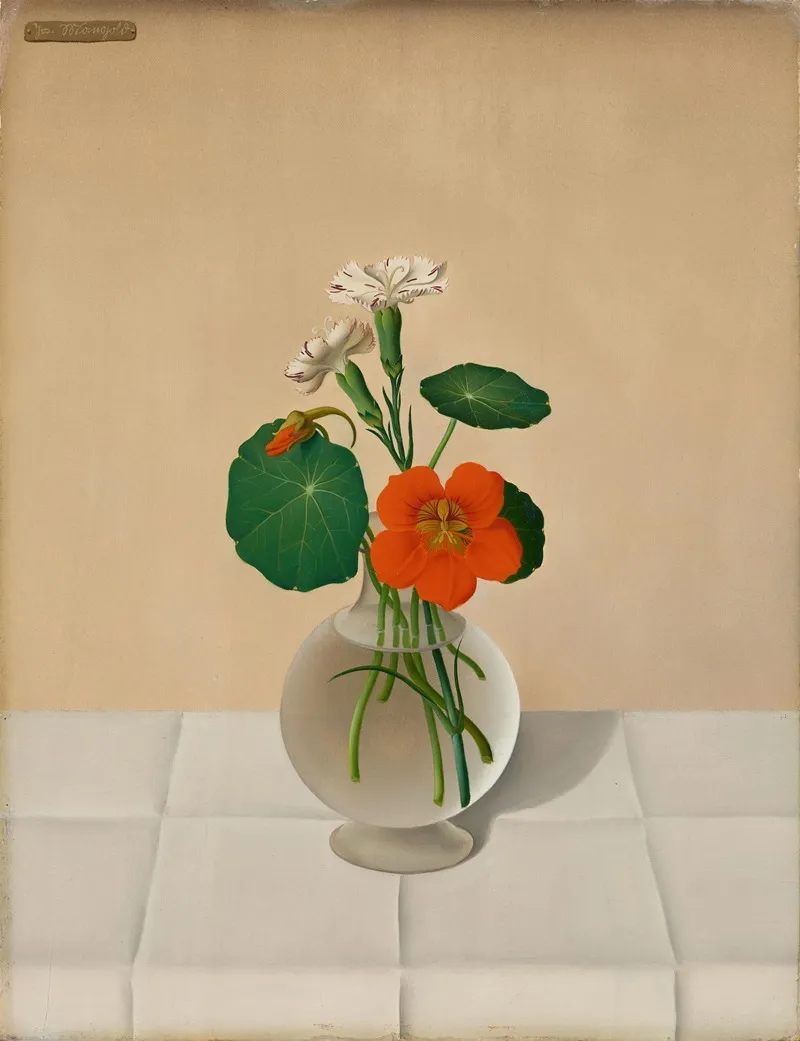Kapuzinerkresse Und Nelken Wall Art by Josef Mangold - High-Resolution Digital Print