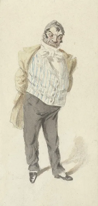 Karikatuur Van Een Staande Heer Wall Art by Henry Bonaventure Monnier - High-Resolution Digital Print
