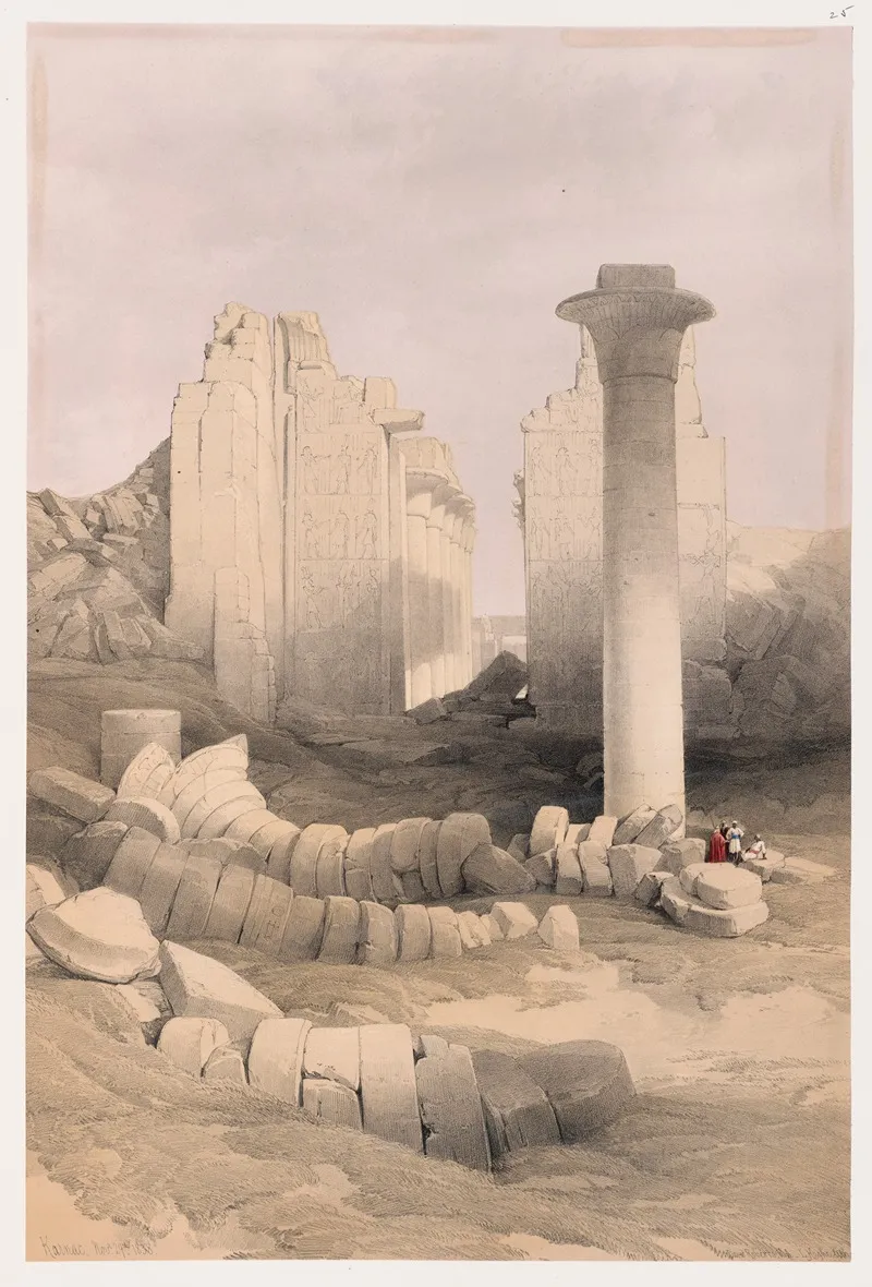 Karnac Karnak Nov 29th 1838 Wall Art by David Roberts - High-Resolution Digital Print