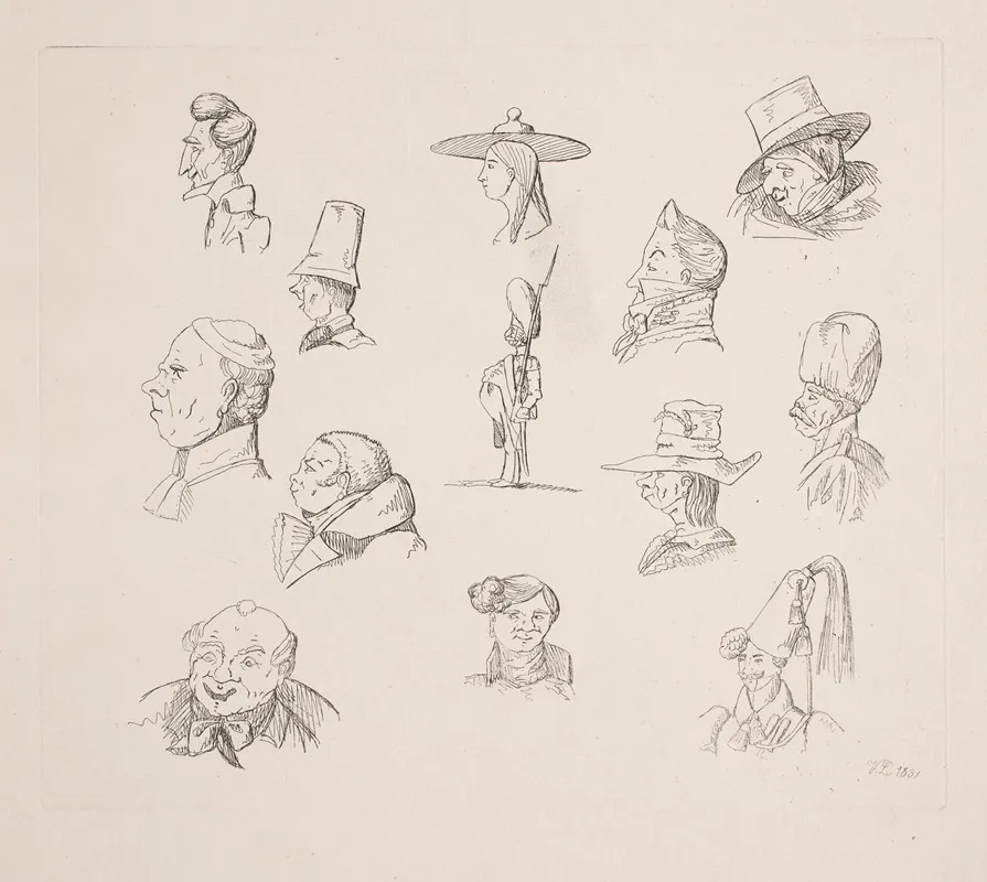 Karrikaturer Wall Art by Hans Mathias Vilhelm Lunding - High-Resolution Digital Print
