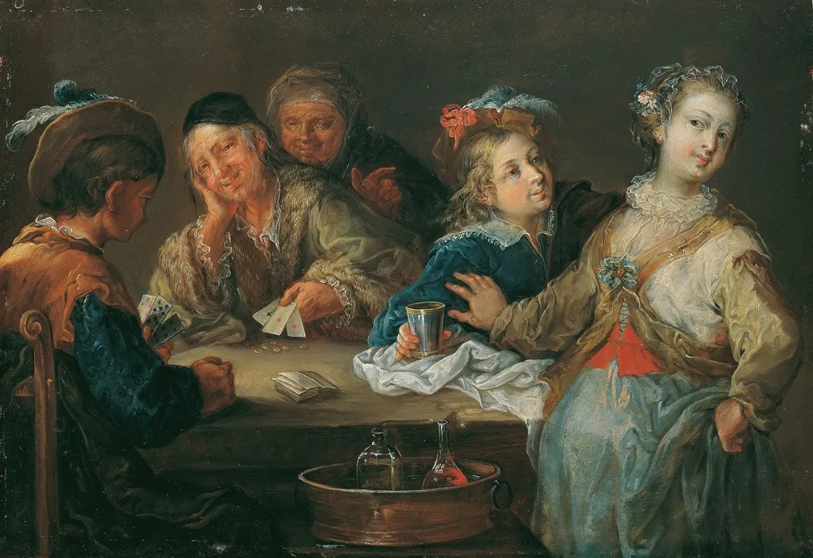 Kartenspieler As Ist Trumpf Wall Art by Johann Georg Platzer - High-Resolution Digital Print