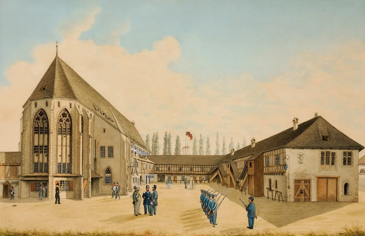 Kasernenhof Im Ehemaligen Kloster Klingental In Basel Wall Art by Johann Jakob Schneider - High-Resolution Digital Print