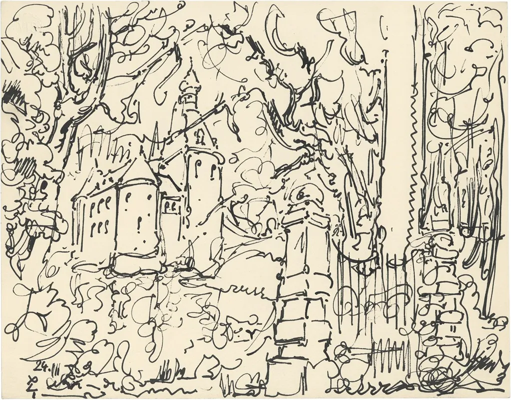 Kasteel Met Bomen En Omheining Wall Art by Alfred Ost - High-Resolution Digital Print