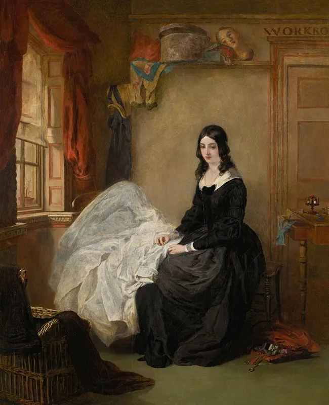 Kate Nickleby At Madame Mantalinis Wall Art by William Powell Frith - High-Resolution Digital Print