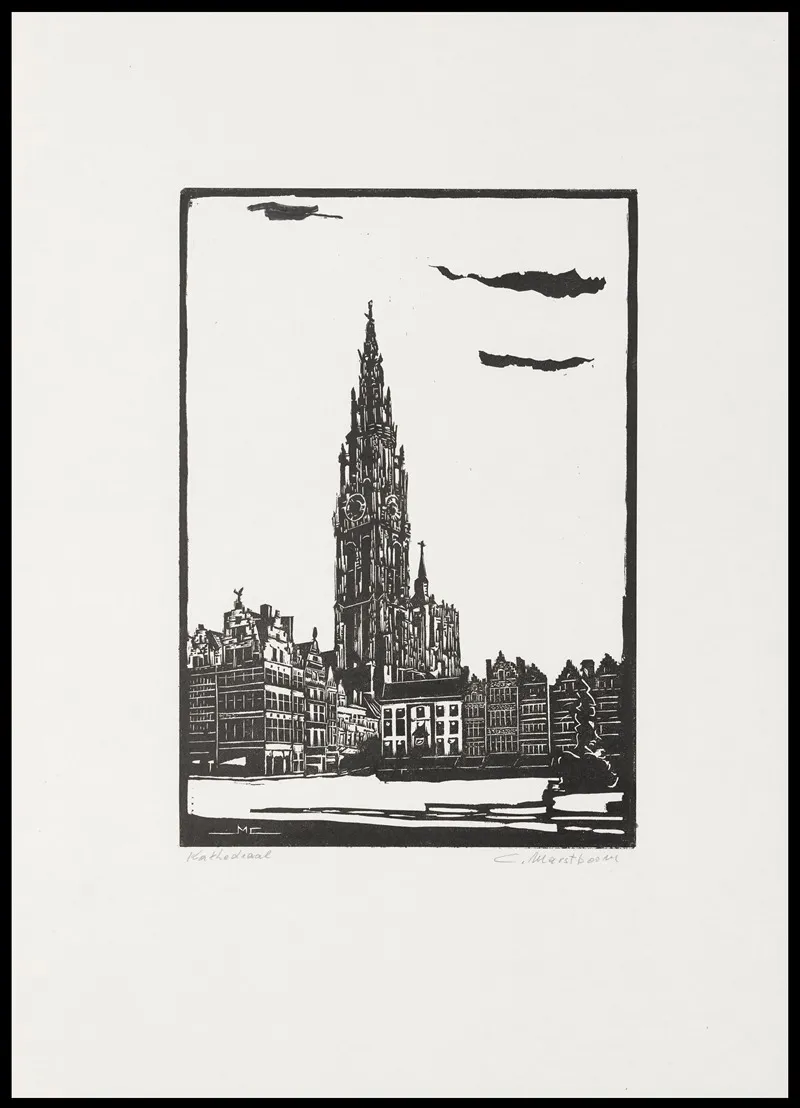 Kathedraal Te Antwerpen Gezien Van De Grote Markt Wall Art by C. Marstboom - High-Resolution Digital Print