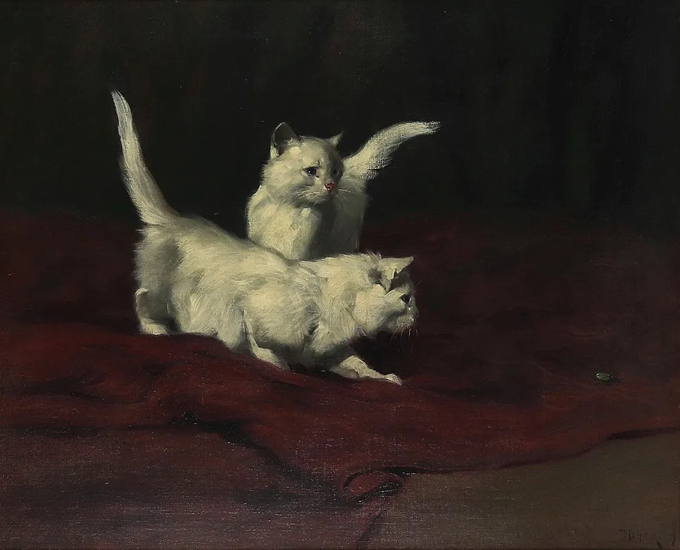 Katzchen Beobachten Einen Kafer Wall Art by Arthur Heyer - High-Resolution Digital Print