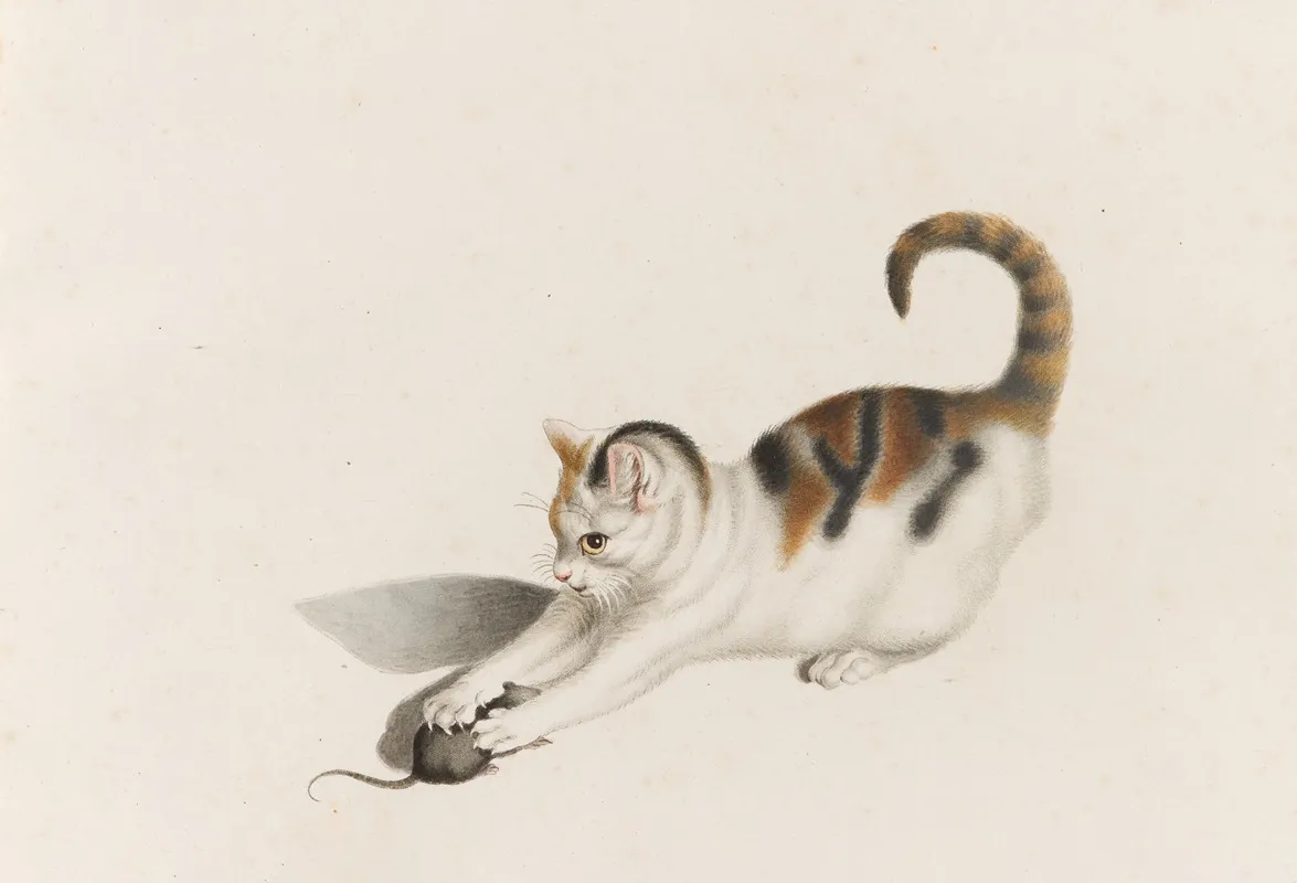 Katze Eine Maus Ergreifend Wall Art by Gottfried Mind - High-Resolution Digital Print