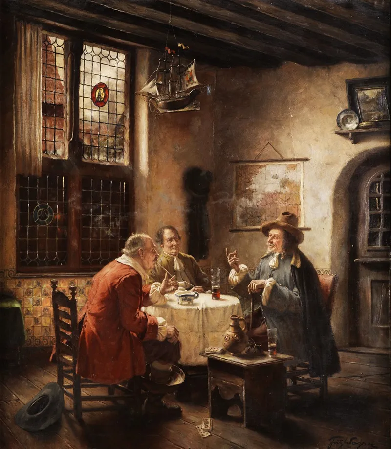 Kaufleute Im Gesprach Wall Art by Fritz Wagner - High-Resolution Digital Print