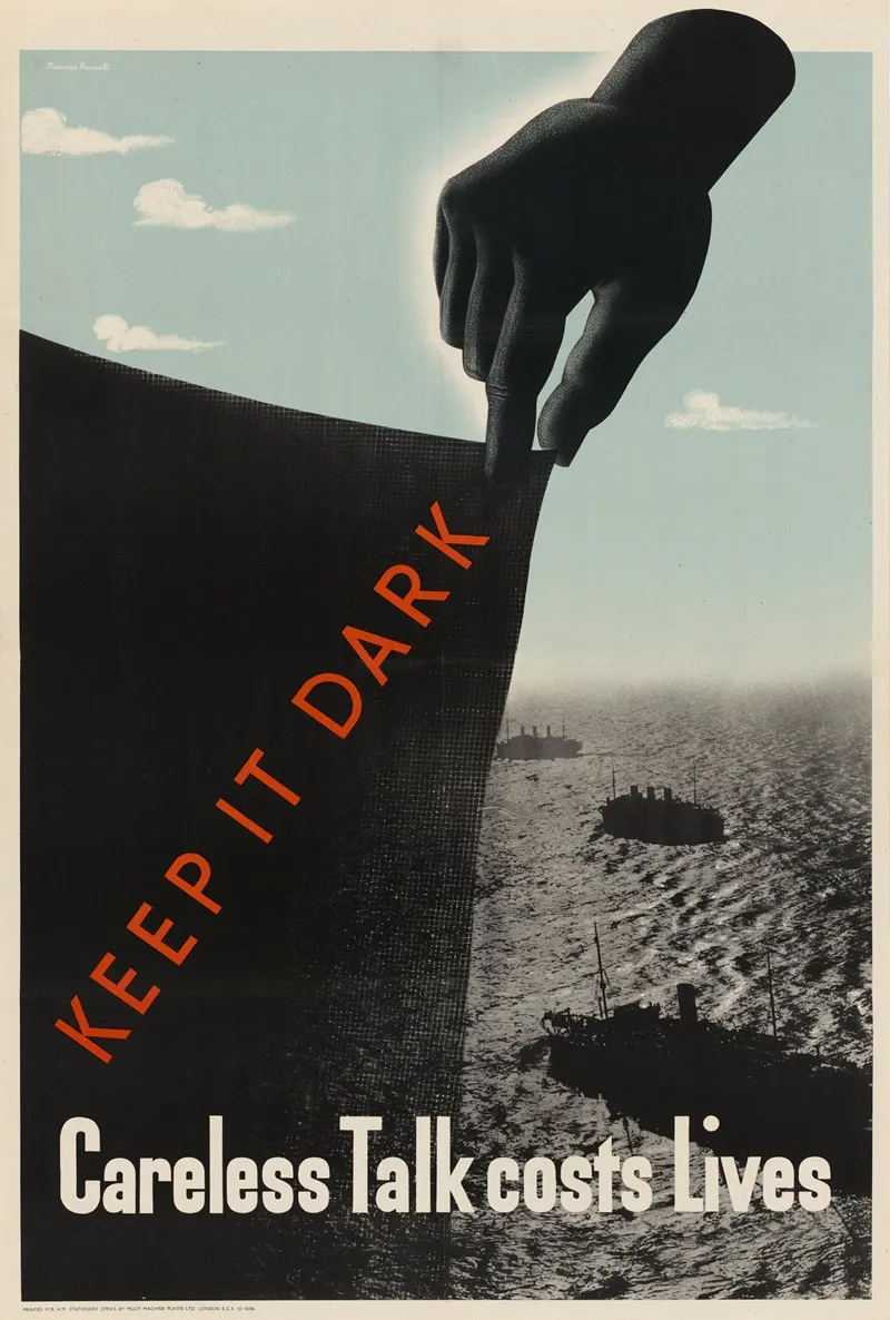Keep It Dark Careless Talk Costs Lives Wall Art by Maurice Bennett - High-Resolution Digital Print