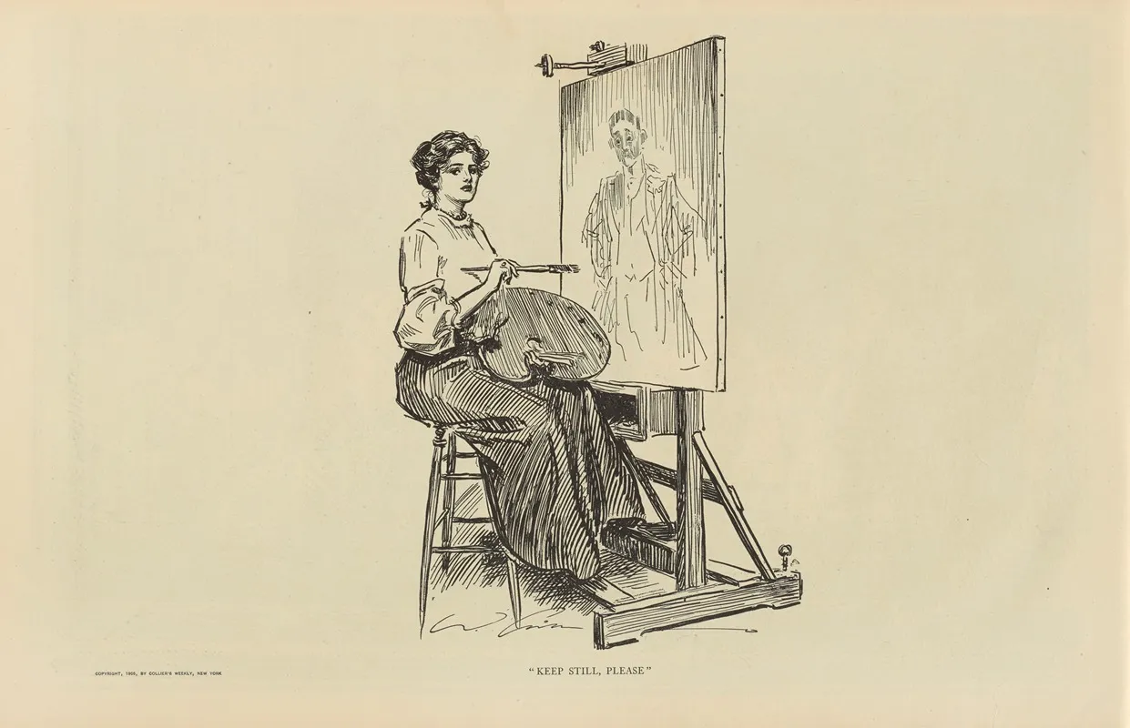 Keep Still Please Wall Art by Charles Dana Gibson - High-Resolution Digital Print