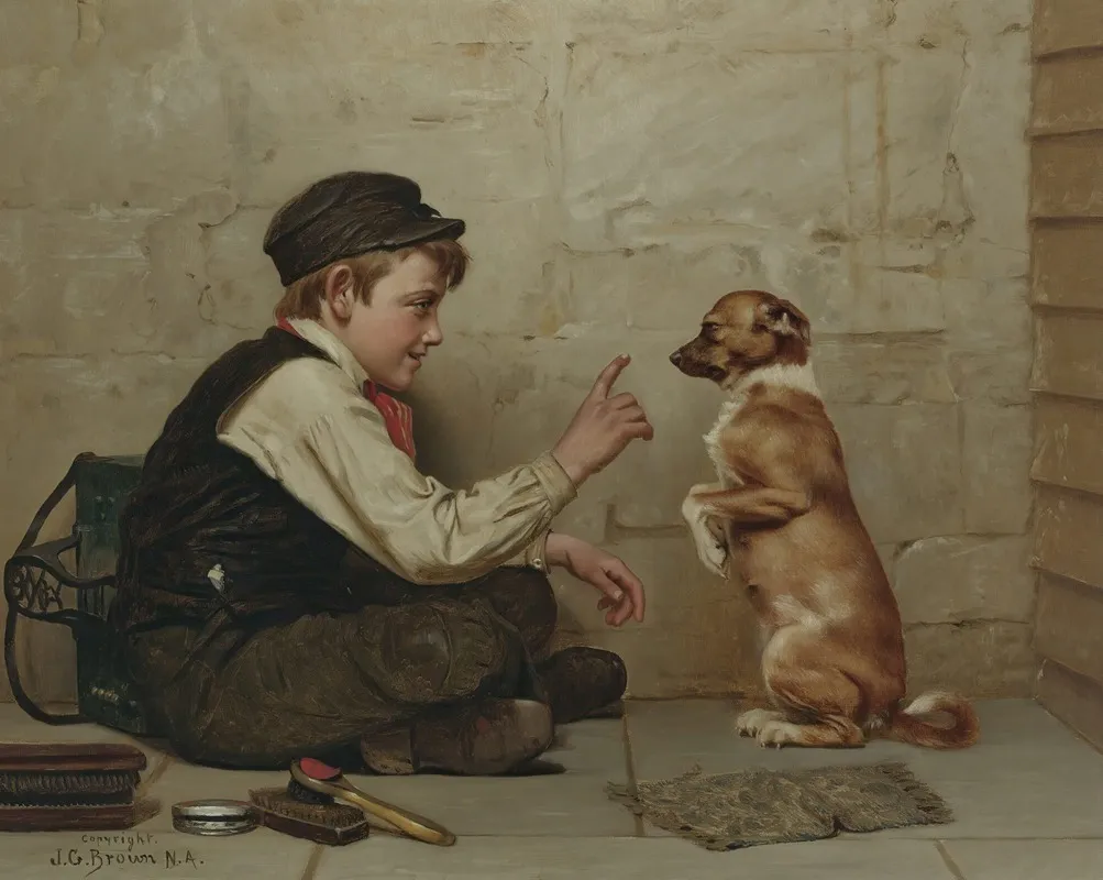 Keep Still Wall Art by John George Brown - Canvas Print