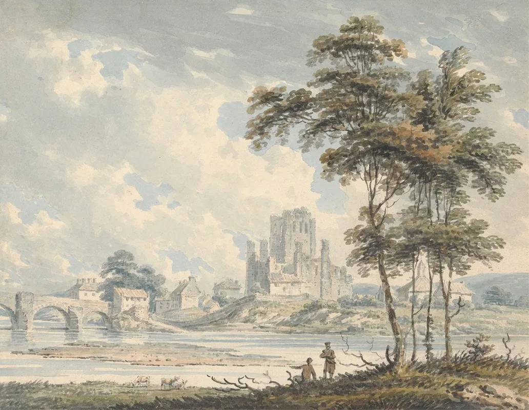 Kelso Abbey Rosburghshire Wall Art by Edward Dayes - High-Resolution Digital Print