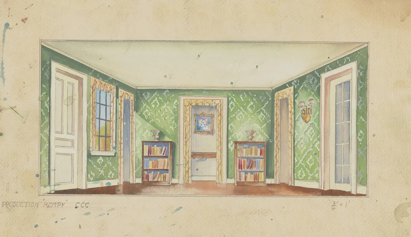 Kempy Sketch No 2a Domestic Interior Wall Art by A.R. Schmidt - High-Resolution Digital Print