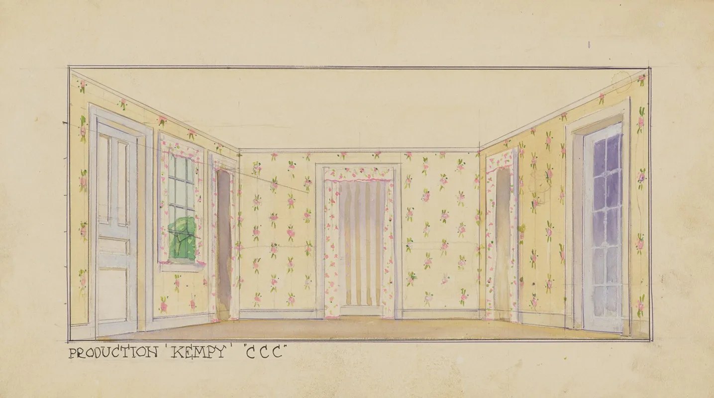 Kempy Sketch No 3 Domestic Interior Wall Art by A.R. Schmidt - High-Resolution Digital Print