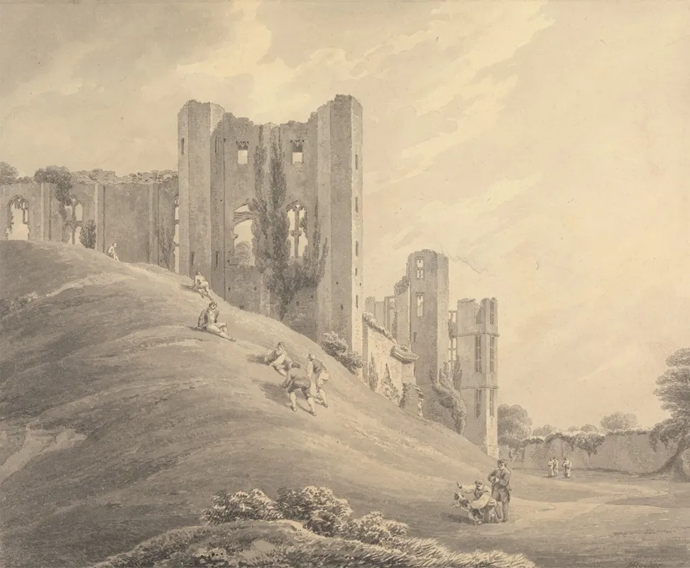 Kenilworth Castle With Figures On The Hillside
