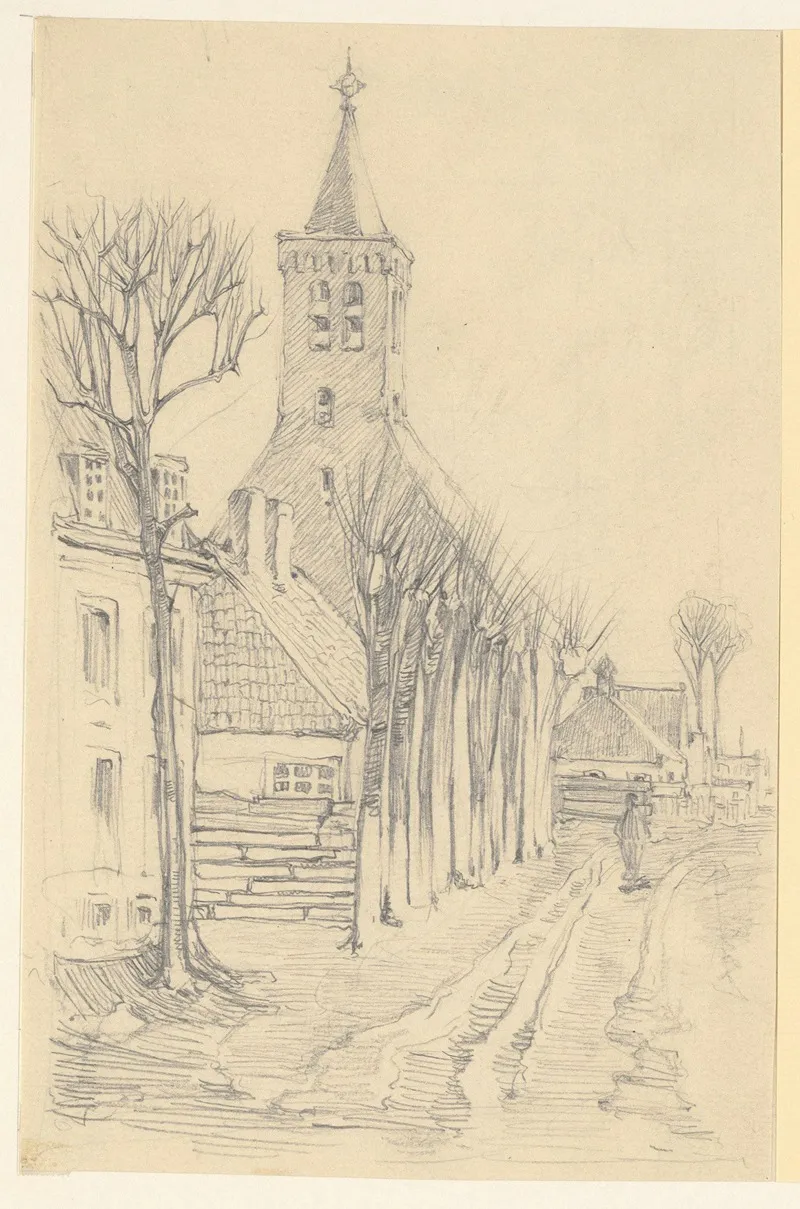 Kerk En Omgeving 2 Wall Art by Jacobus Gerardus Veldheer - High-Resolution Digital Print