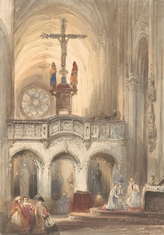 Kerkinterieur Met Mis