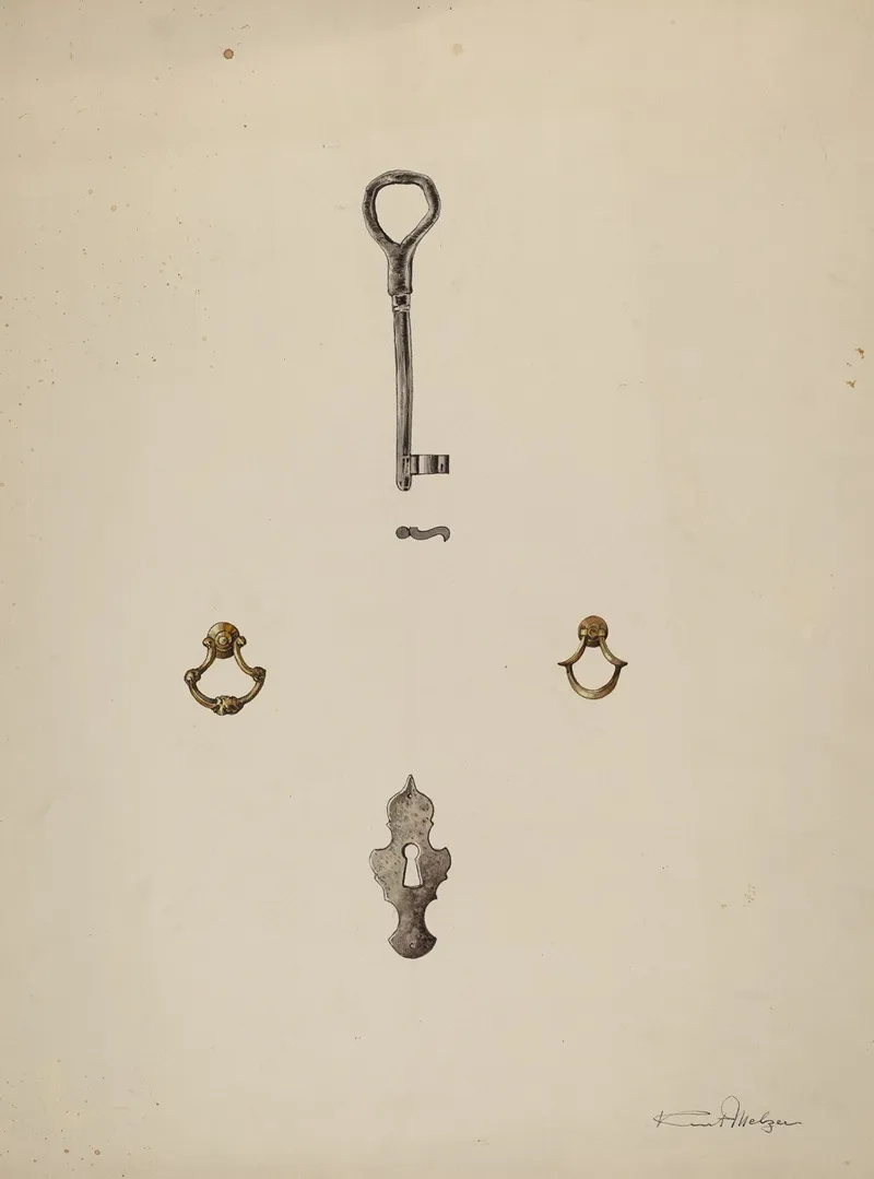 Key Escutcheon Drawer Pull