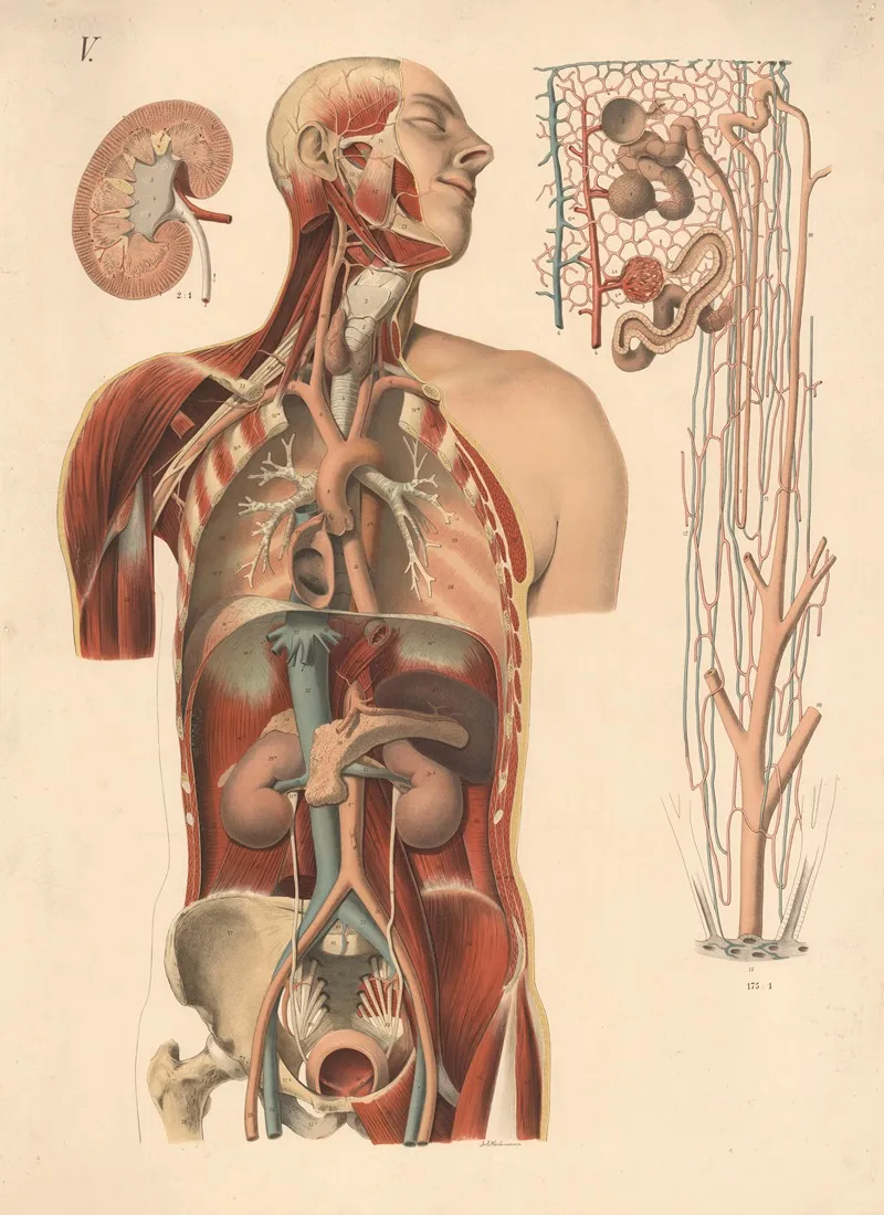 Kidneys Bladder Main Arteries 2 Wall Art by E. Hoelemann - High-Resolution Digital Print