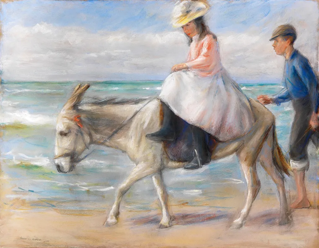 Kind Auf Einem Esel Reitend 2 Wall Art by Max Liebermann - High-Resolution Digital Print