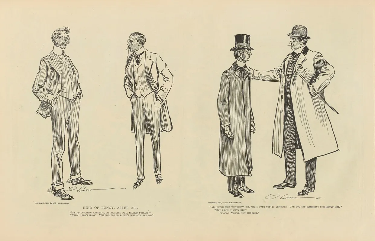 Kind Of Funny After All Wall Art by Charles Dana Gibson - High-Resolution Digital Print