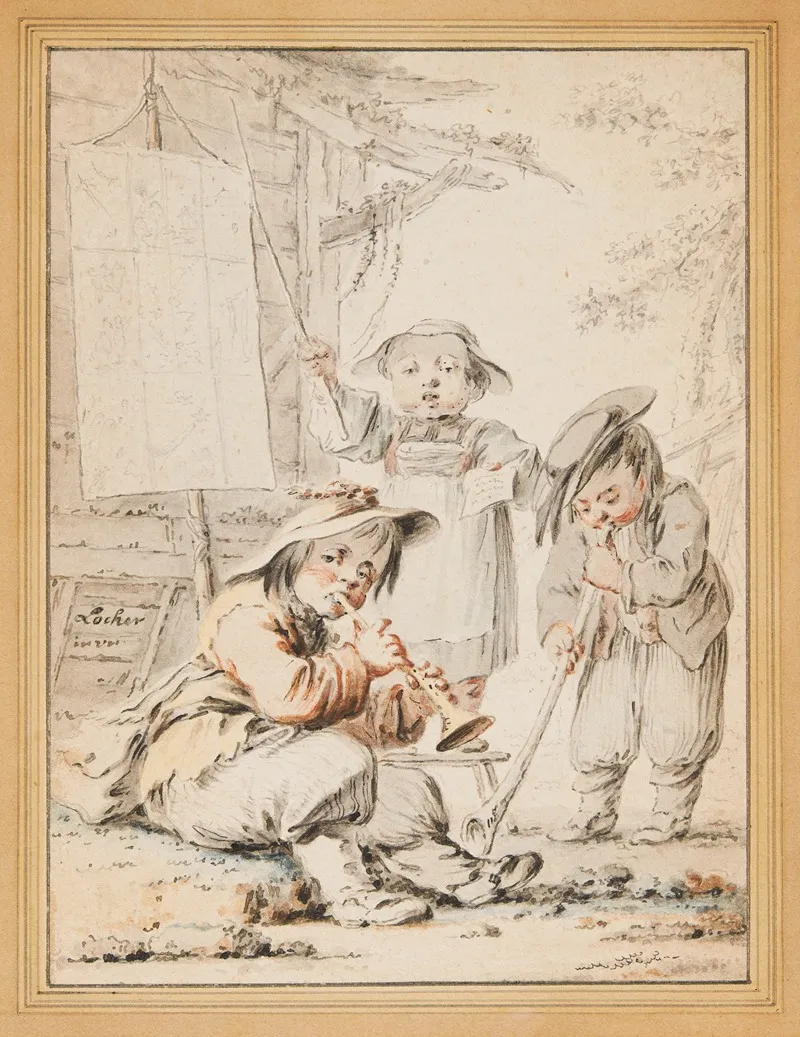 Kinder Als Bankelsanger Wall Art by Gottfried Locher - High-Resolution Digital Print
