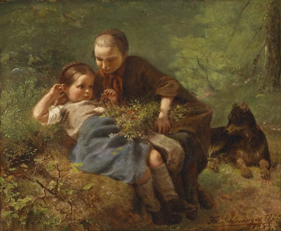 Kinder Im Wald Wall Art by Felix Schlesinger - High-Resolution Digital Print
