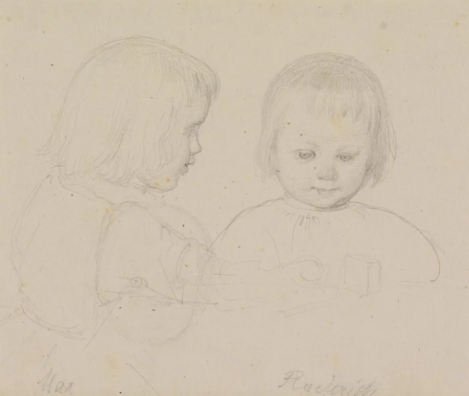 Kinderdoppelbildnis Max Und Roderich Schrodter Die Sohne Des Kunstlers